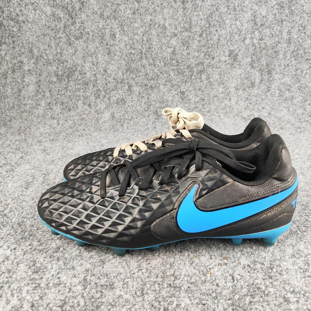 Nike Tiempo Shoes Mens Size 7 Black Blue Firm Ground Soccer Cleats AT6107-004